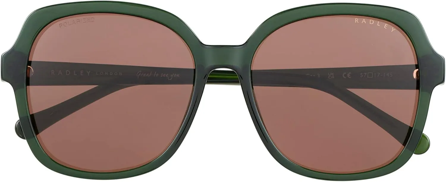 RADLEY London 6505 Polarized 70's Style Round Oversized Sunglasses, 57 mm, UV400 Protection