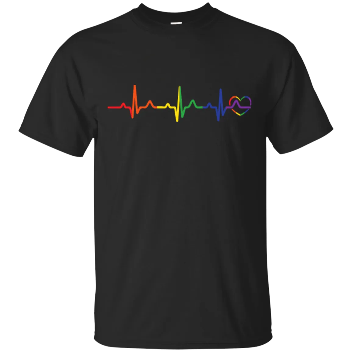 Rainbow Heartbeat Gay Pride T Shirt