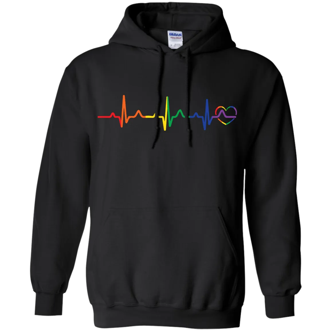 Rainbow Heartbeat Gay Pride T Shirt