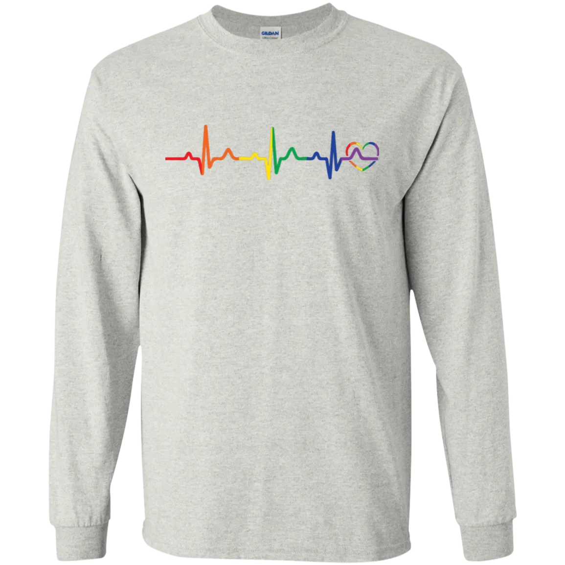 Rainbow Heartbeat Gay Pride T Shirt