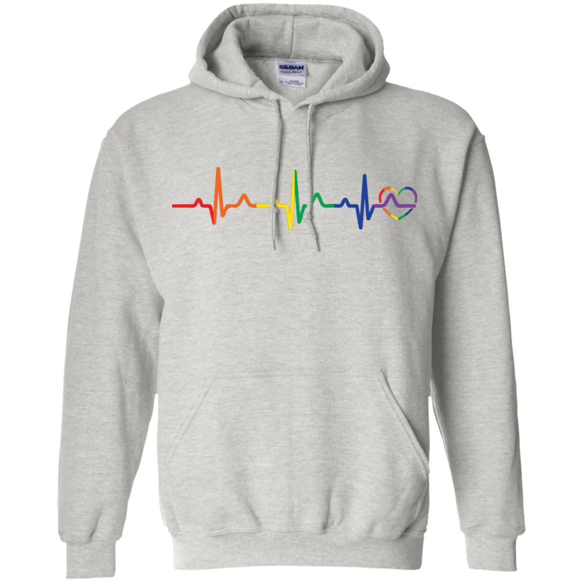 Rainbow Heartbeat Gay Pride T Shirt
