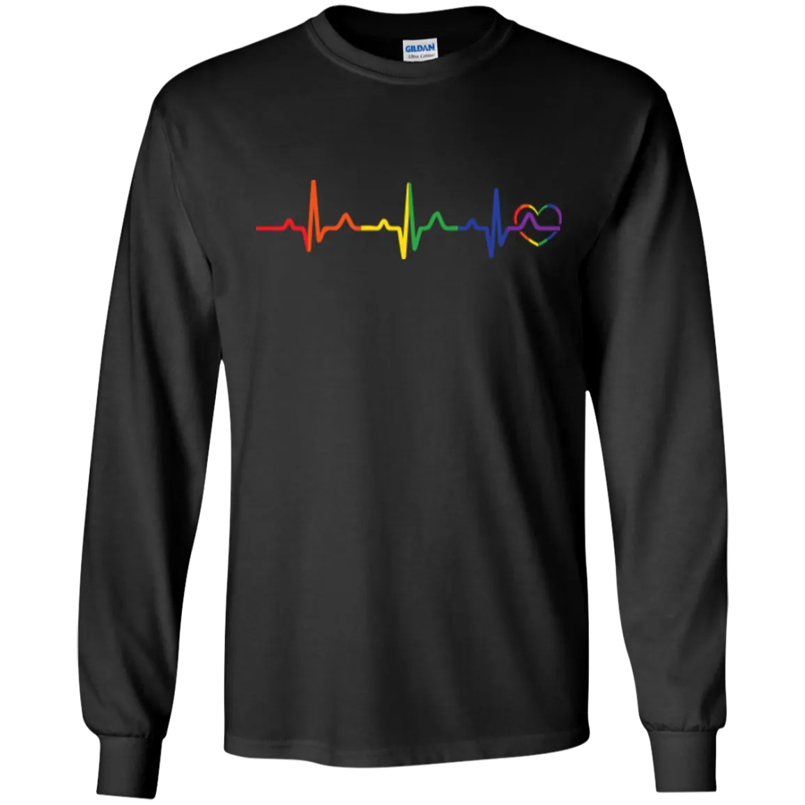 Rainbow Heartbeat Gay Pride T Shirt