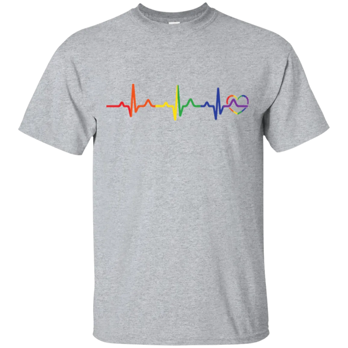 Rainbow Heartbeat Gay Pride T Shirt
