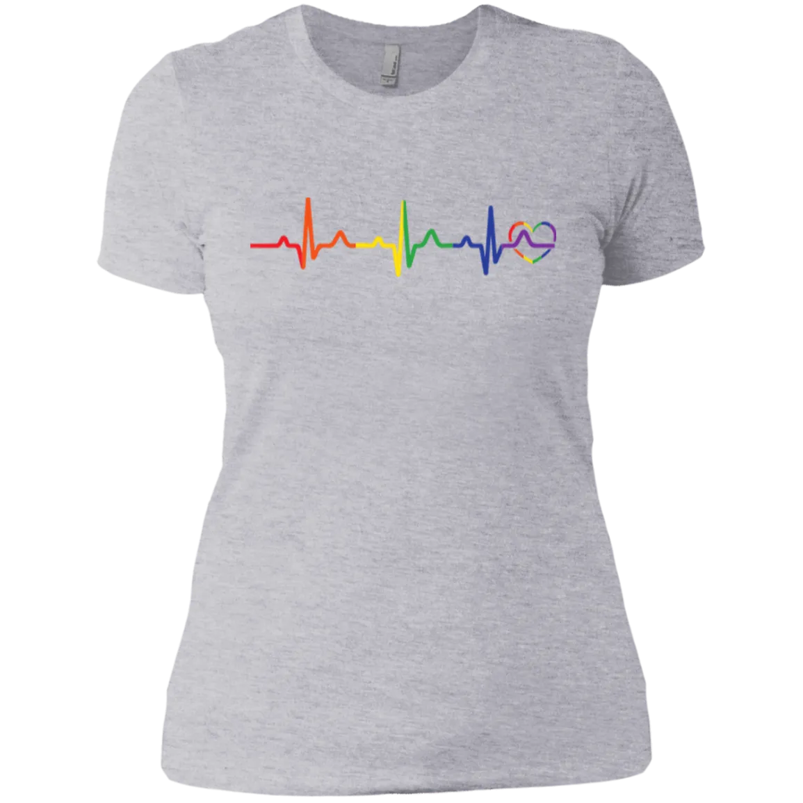 Rainbow Heartbeat Gay Pride T Shirt