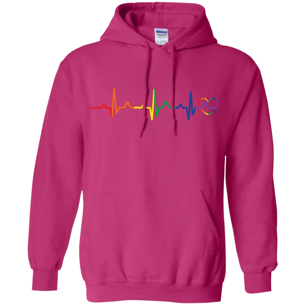 Rainbow Heartbeat Gay Pride T Shirt