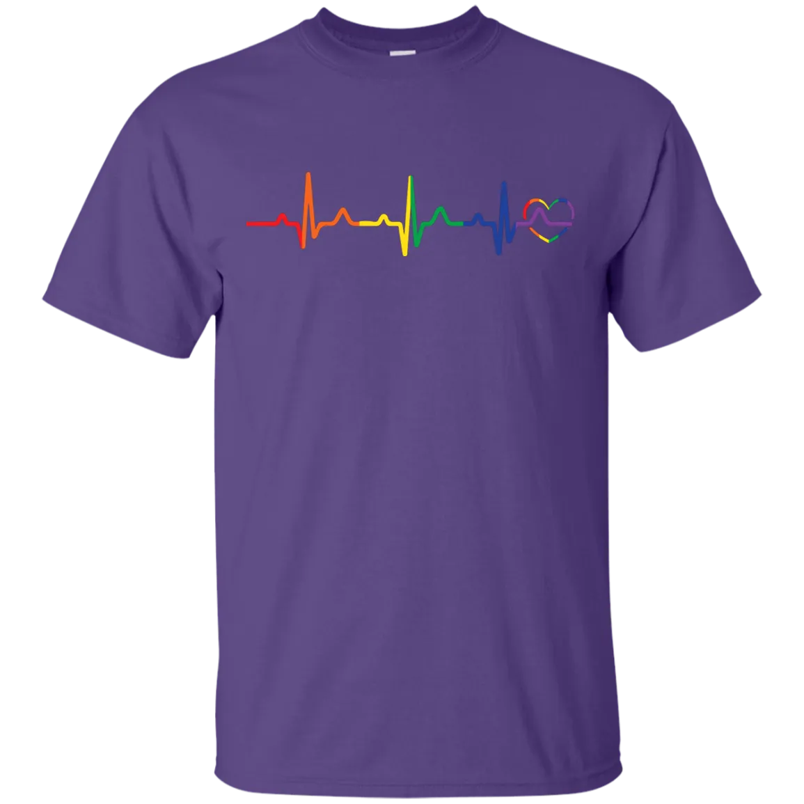 Rainbow Heartbeat Gay Pride T Shirt