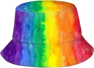 Rainbow LGBT Bucket Hats Fashion Gay Pride Sun Cap Packable Outdoor Fisherman Hat for Women Men