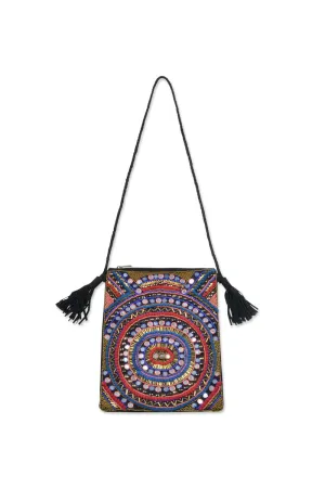Red Astral Hand Beaded Embellished Bag