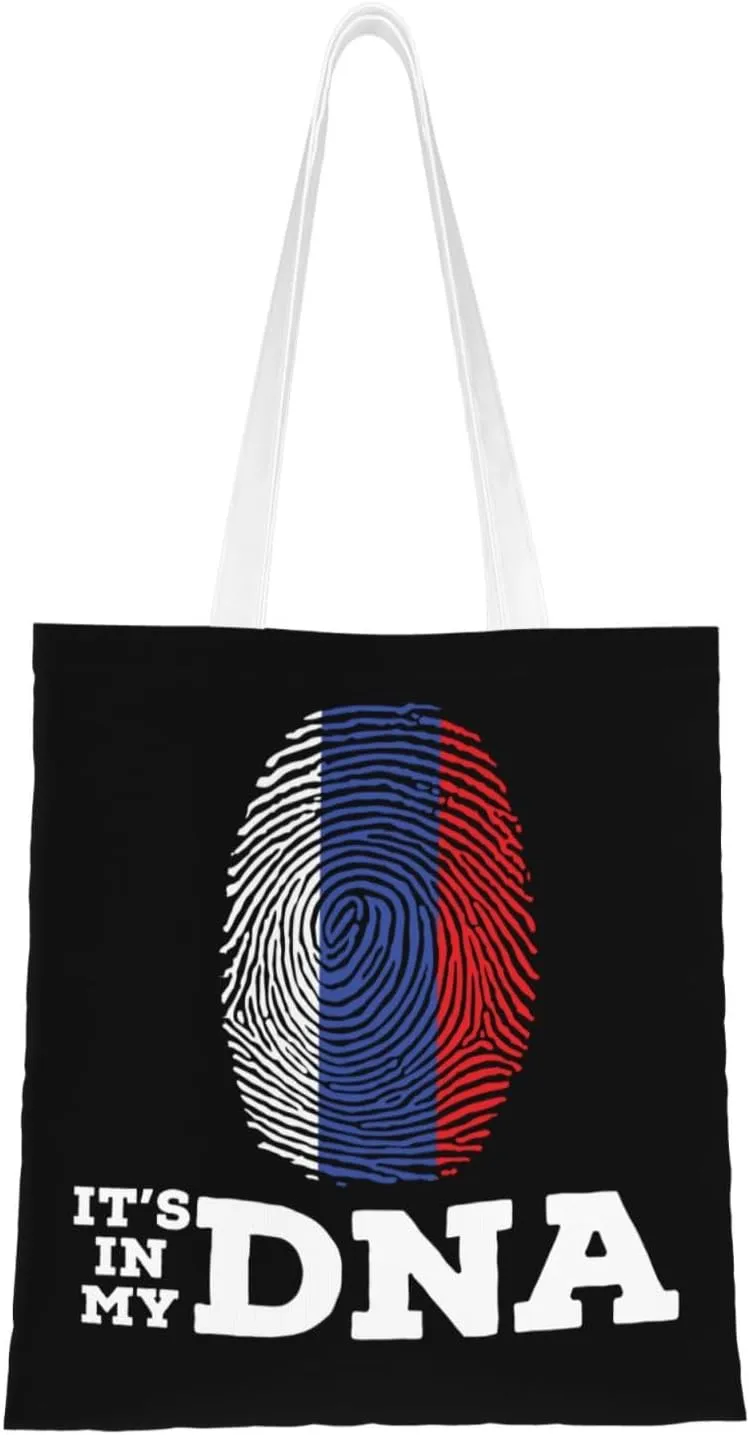 Republika Srpska It's in My DNA Tote Bag for Women Canvas Shopping Bags Reusable Large Capacity Casual Shoulder Handbags Grocery Bags