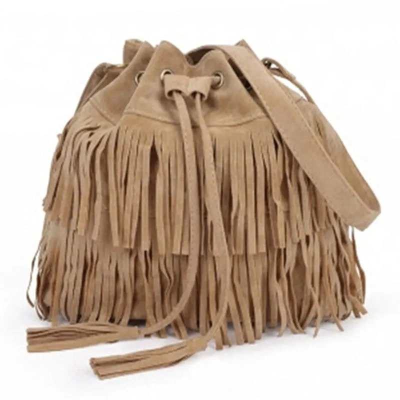 Retro Faux Suede Fringe Women Bag Messenger Bags Handbag Tassel Shoulder Handbags Crossbody Gift N513