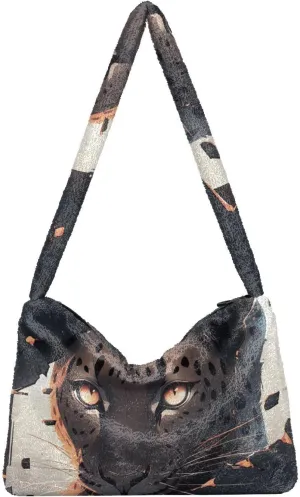 Retro Old Wood Texture Coral Marine Life Ladies Shoulder Bags, Soft Plush Bags, Book Totes for Women