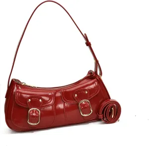 Retro Shoulder Bag Fashionable Crossbody Bags PU Leather Armpit Purse Casual Underarm Bags for Women and Girls