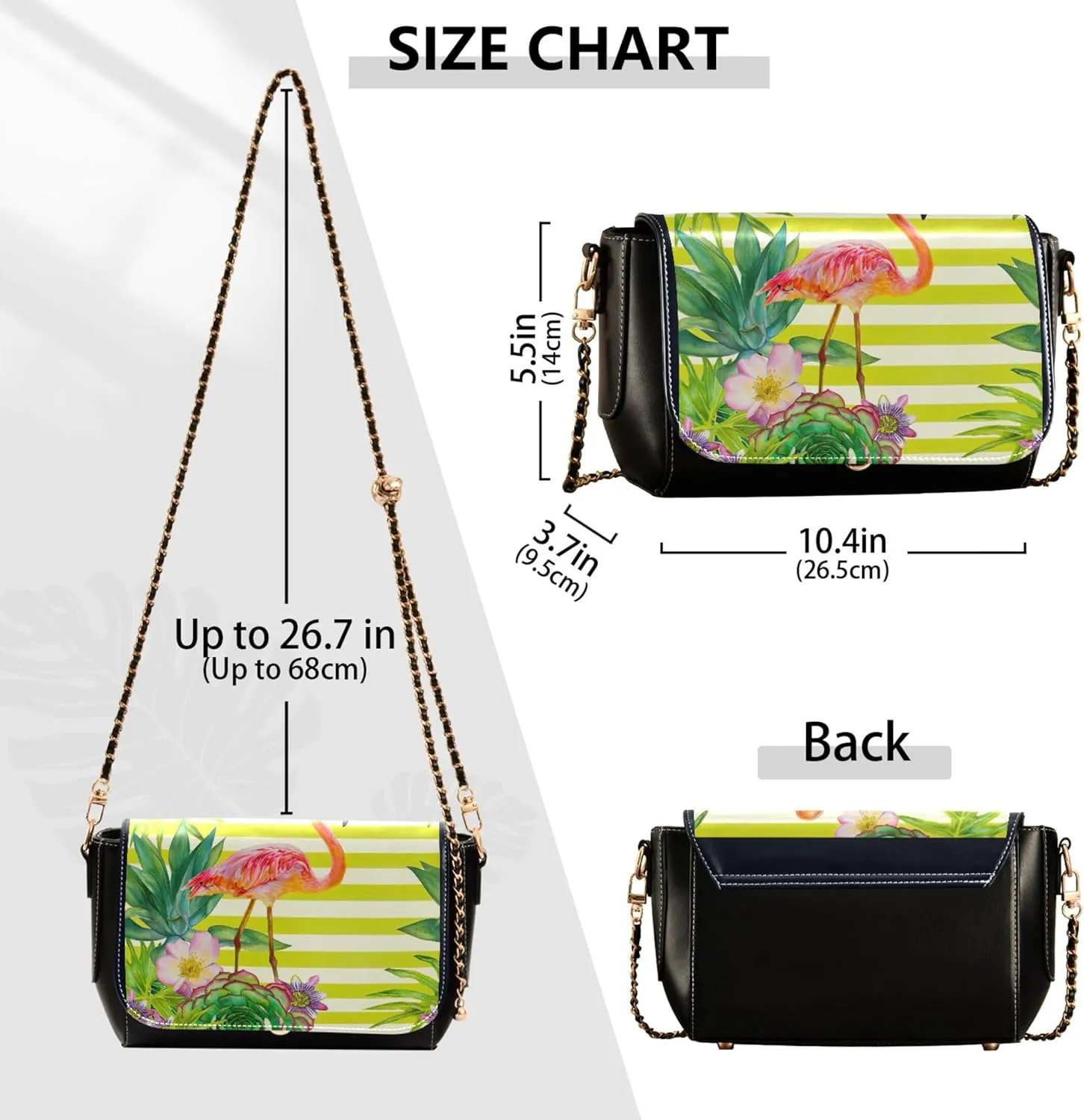 Retro Shoulder Leather Bags, Cute Woodland Animals Fox Crossbody Bags for Women Phone Satchel with Chain Strap