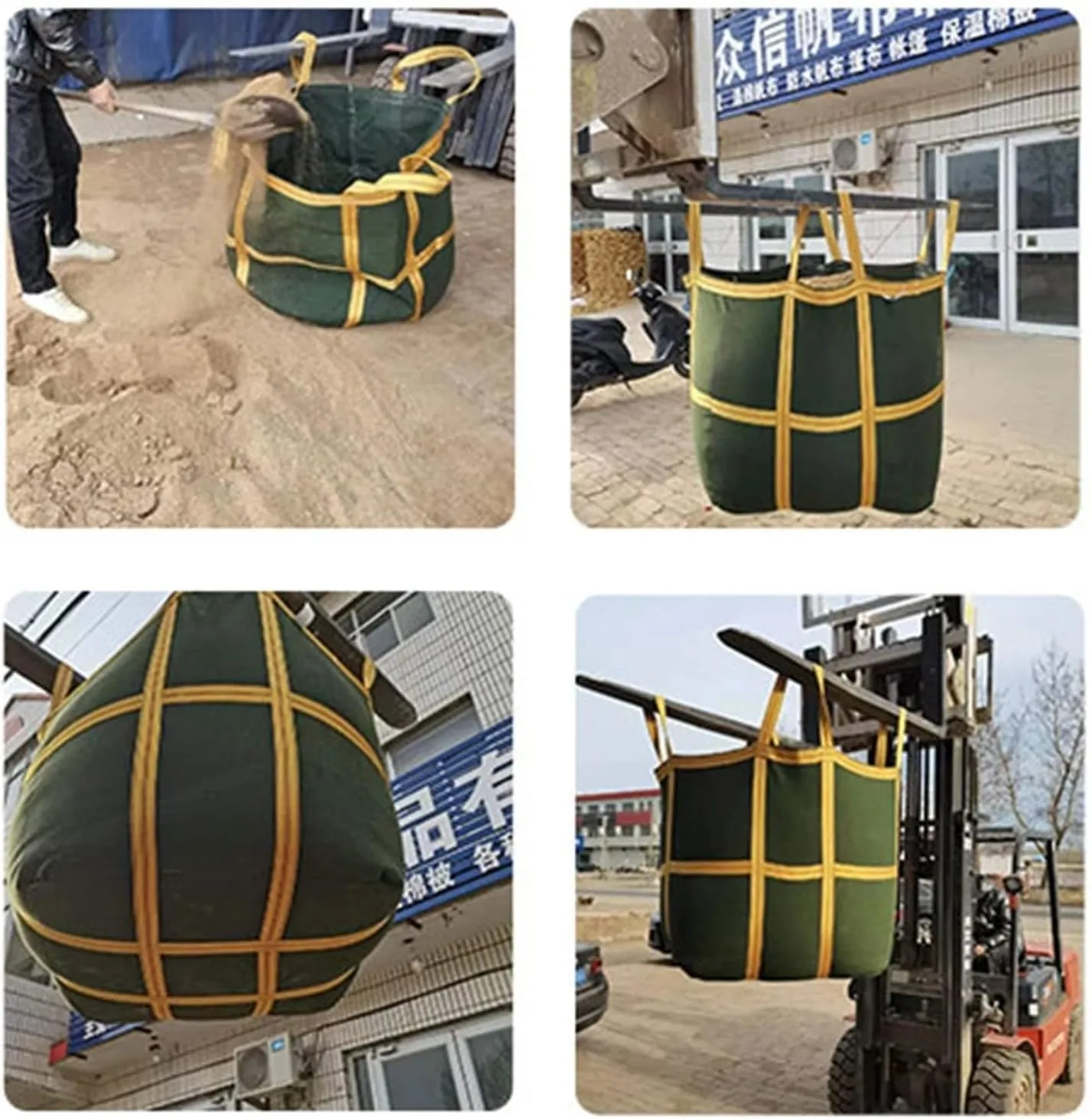 Reusable Lift Bag Durable Sling Lifting Bag Weaving Sail Bag Anti-Tear Strong Load Bearing Bag(Green)