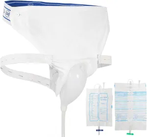 Reusable Male Female Urine Bag, Urine Collector Silicone Urinal Adults Man Woman Elderly Pee Bag Urinal with Urine Bags Portable for Travel, Outdoor Use (Elderly Men Type)