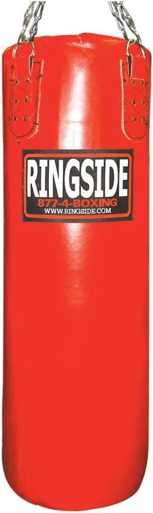 Ringside Leather Heavy Bag, Punching Bag for Boxing Training and Workout, 65 lbs, Includes Heavy Bag Chain and Swivel