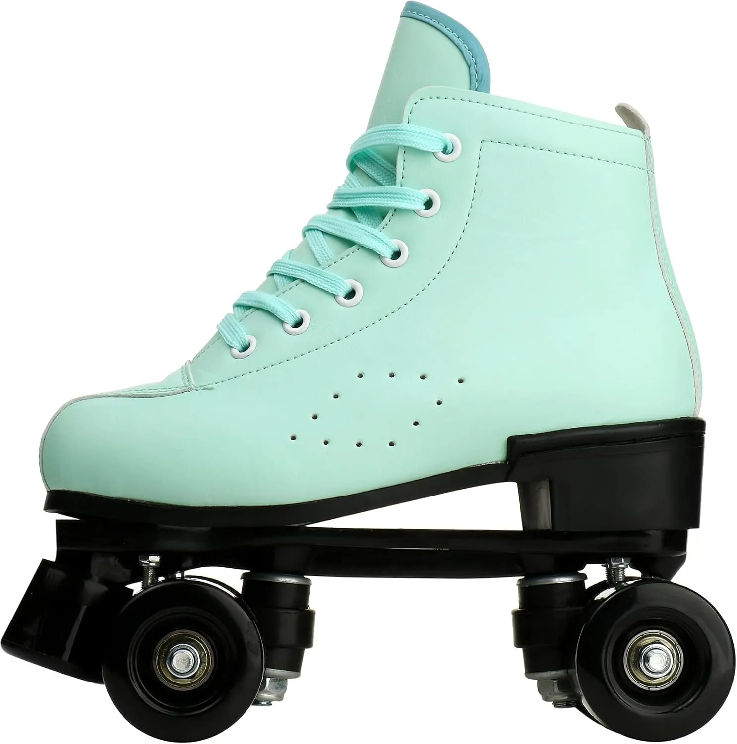 Roller Skates for Women and Men Cowhide High-Top Shoes Classic Double-Row Roller Skate Four-Wheel Roller Skates for Men Girls Unisex