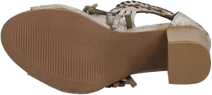 ROPER Women's Bettina Fringe Peep Toe Shootie Pumps Heeled Sandal