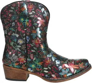 ROPER Womens Ingrid Floral Metallic Snip Toe Casual Boots Ankle Low Heel 1-2" - Multi - Size 9 B