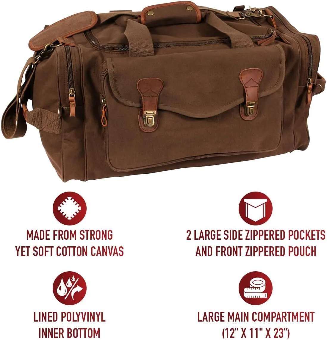 Rothco Leather and Canvas Weekend Travel Bag