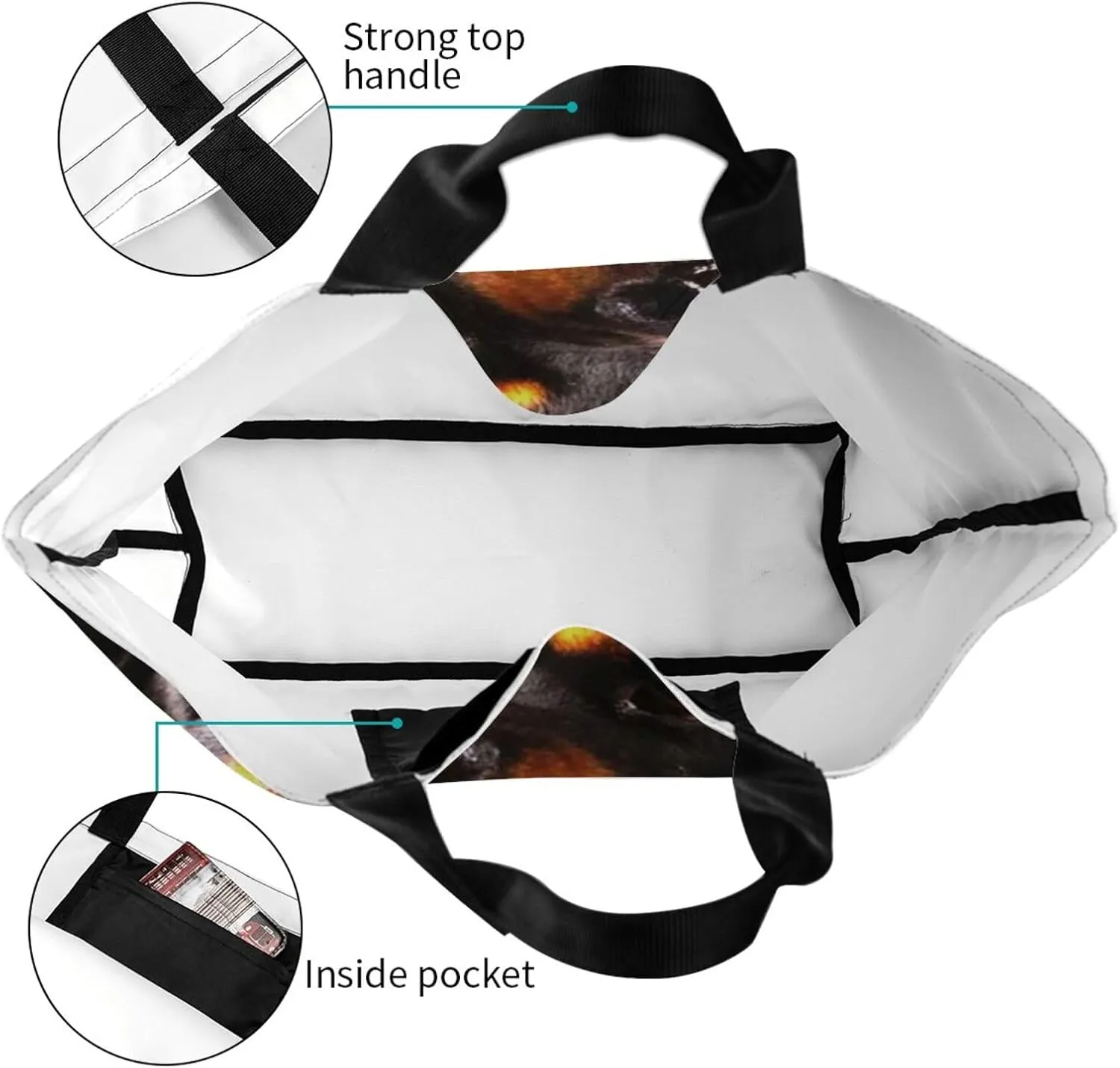 Rottweilers Dog in Ice Tote Bag Shopping Bag Portable Handbags Tote Shoulder Bucket Bags for Women