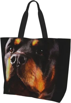 Rottweilers Dog in Ice Tote Bag Shopping Bag Portable Handbags Tote Shoulder Bucket Bags for Women