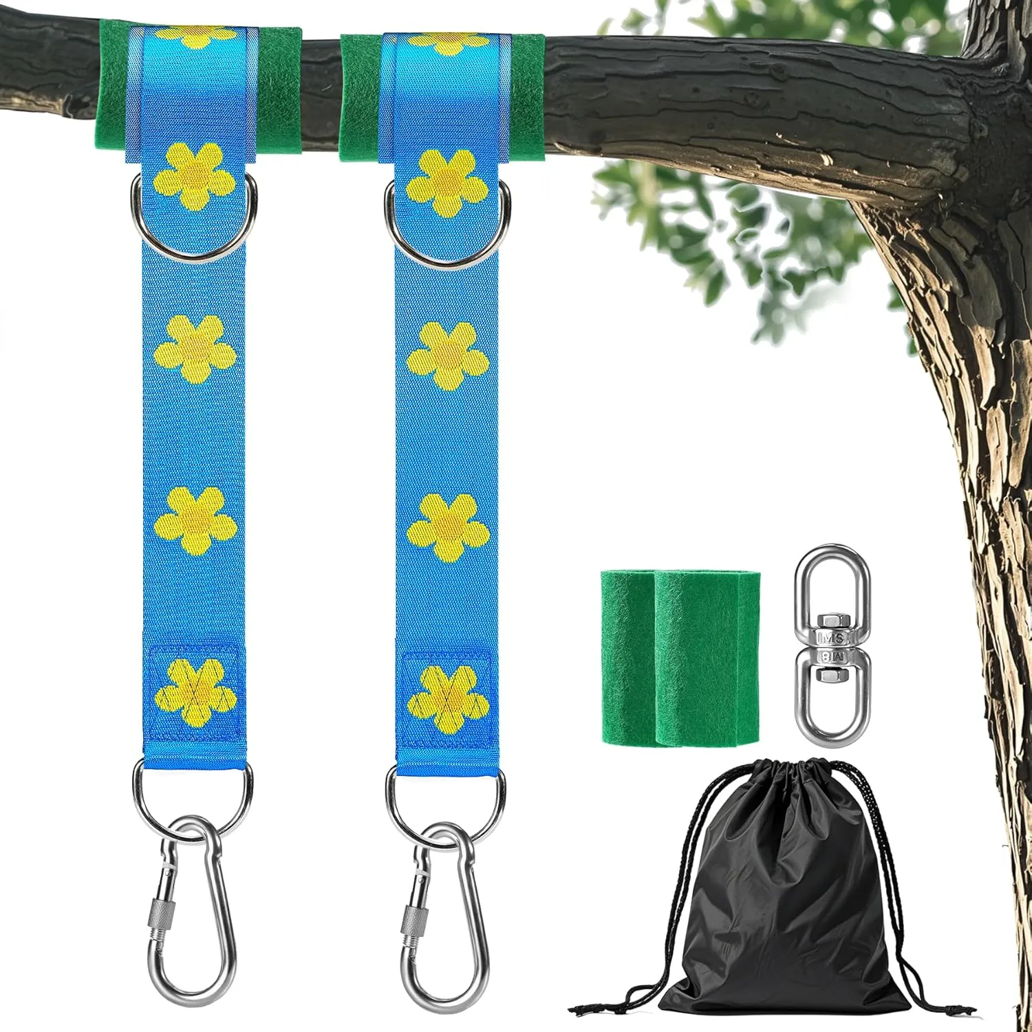 Safe Tree Swing Hanging Straps Kit, 3FT/10FT/15FT/20FT, Heavy Duty Holds 5500LBS Extra Long Adjustable Tree Swing Straps, Easy & Fast Way to Hang Any Swing or Hammock(3 FT)