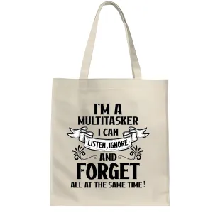Sarcasm and Attitude Gift Ideas for Multitaskers with Dark Humor Funny Natural White Multicolor Canvas Tote Bag