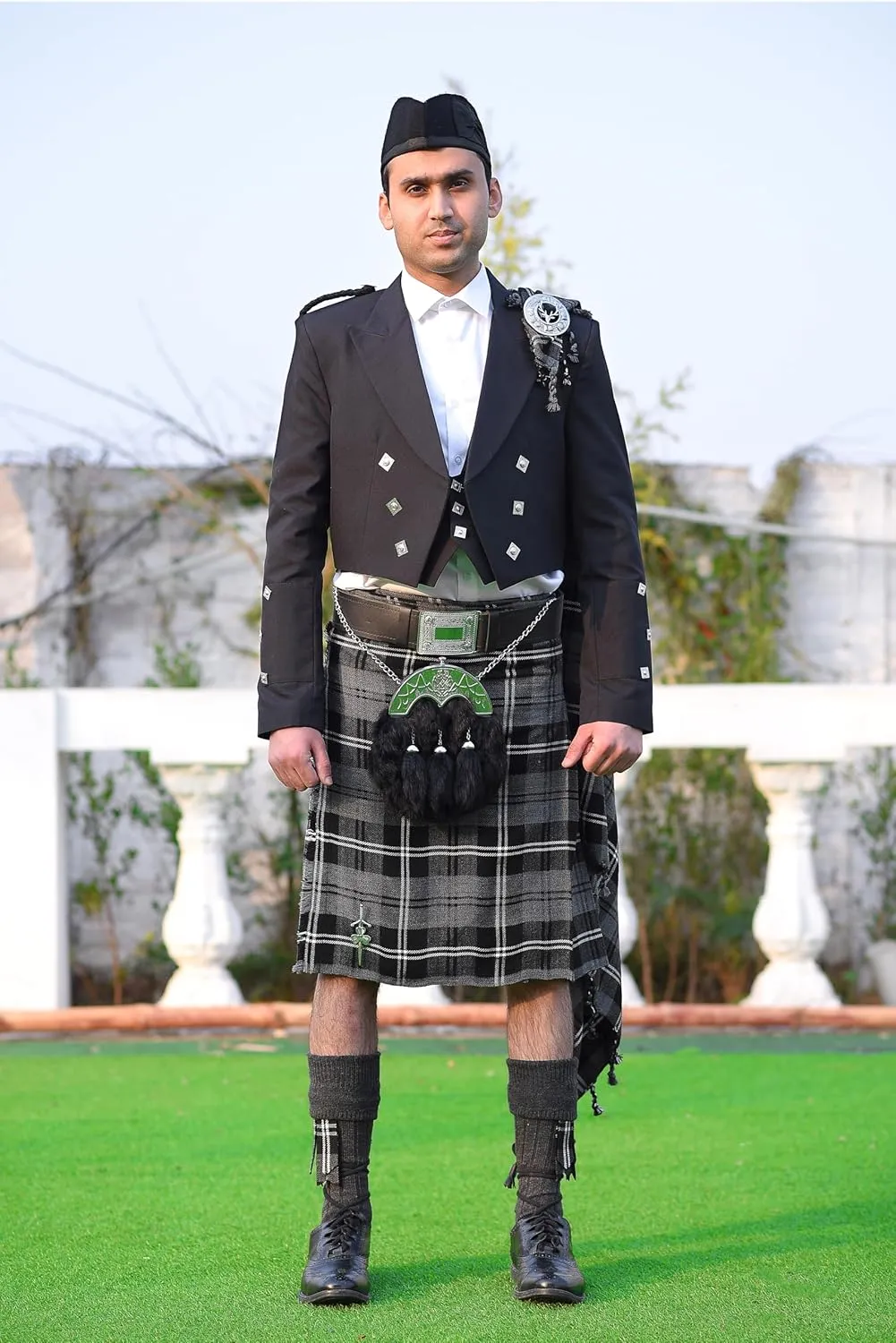 Scottish Men's 8 Yard Tartan Kilt, Highland Wedding Kilt