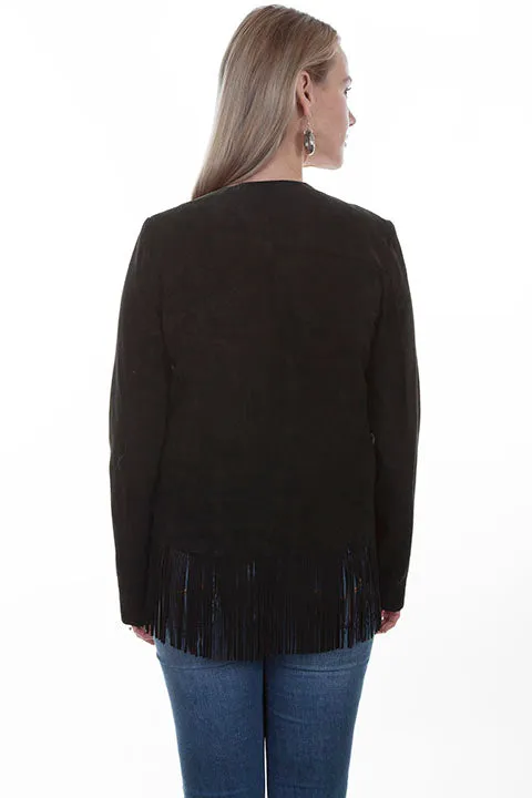 Scully Black Boar Suede Womens Fringe Jacket L1003 **ONLINE ONLY
