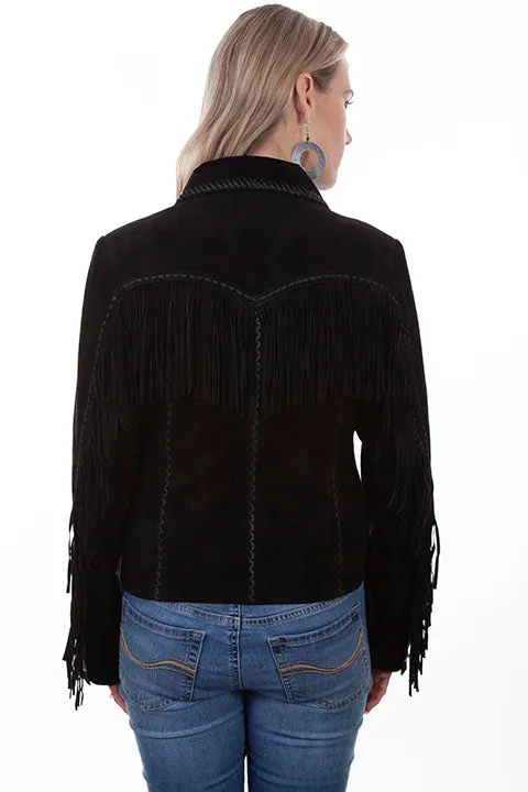 Scully Black Womens Suede Fringe Jacket **ONLINE ONLY** L1016