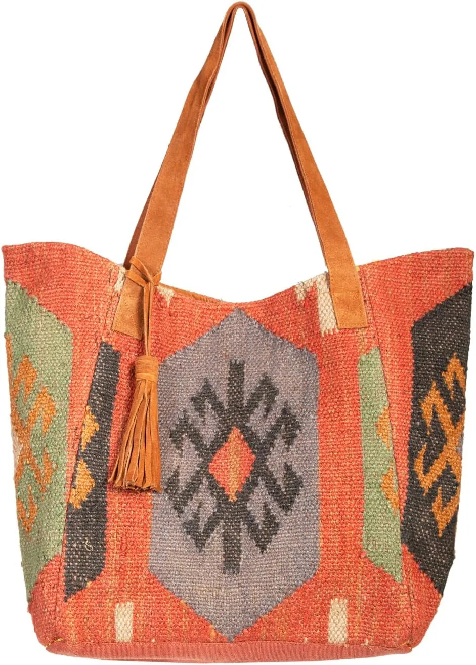 Scully Women's Woven Suede Trim Handbag - B309