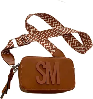 SHENHE Women's Letter Decor Crossbody Bags Double Zipper Mini Camera Bag with Geo Strap