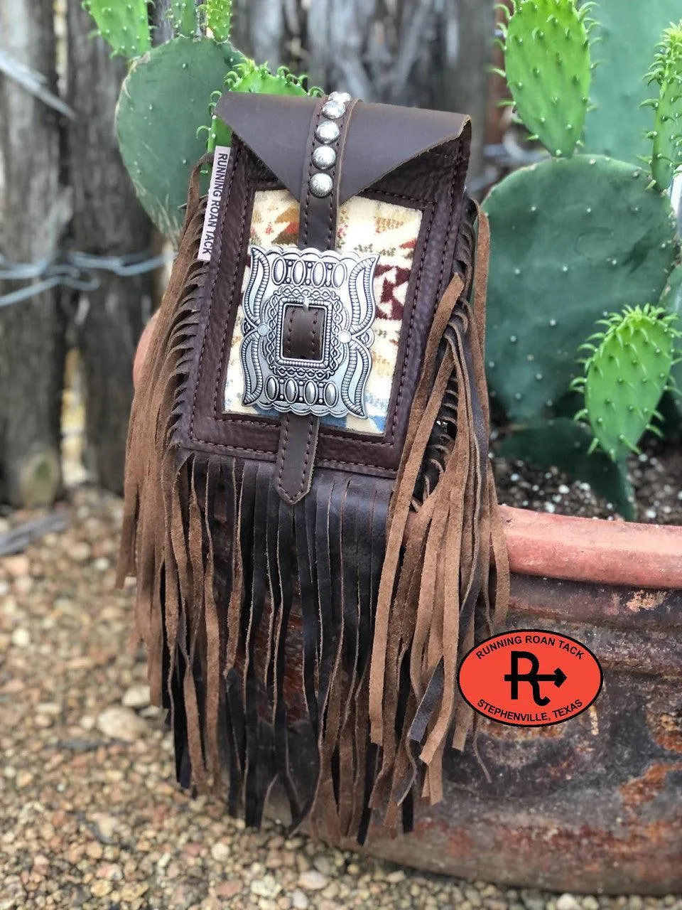 Shonto Wheatlands Inlaid Mini Saddle Bag with Large Buckle for Phone, Keys, Roping Powder, etc