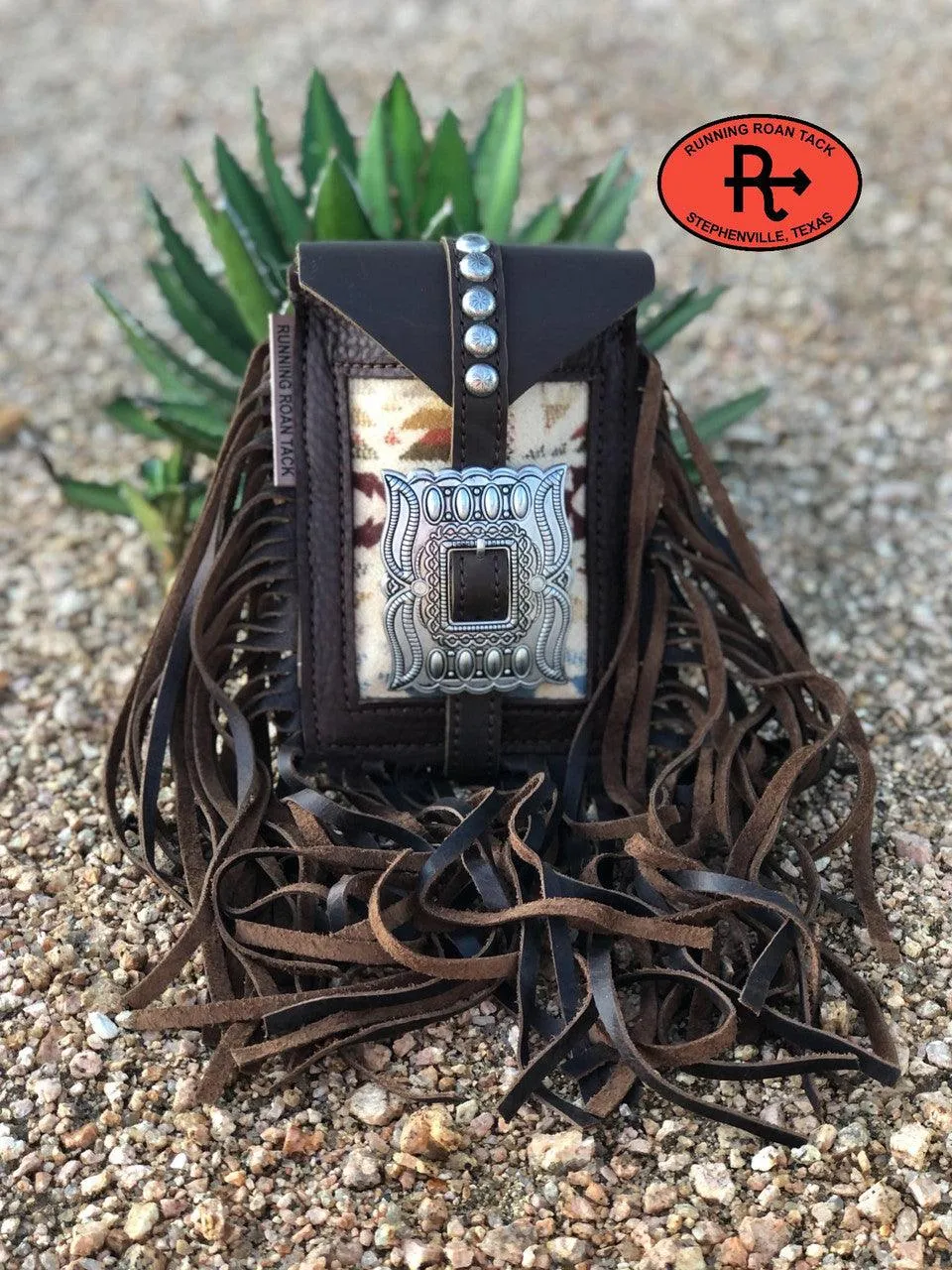 Shonto Wheatlands Inlaid Mini Saddle Bag with Large Buckle for Phone, Keys, Roping Powder, etc