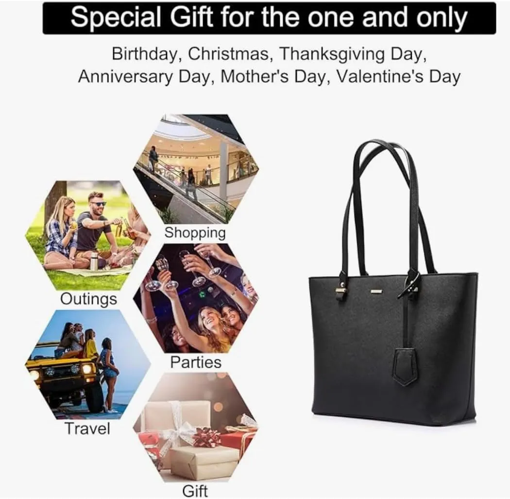 Shoulder bag, Crossbody Bag & Wristlet Wallet(Set of 3-Pure Black) Synthetic Leather Zipper Bag.