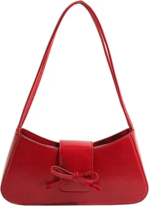 Shoulder Bags for Women,Coquette Bow Purse Trendy Y2K Purse PU Leather Hobo Handbag Cute Bag