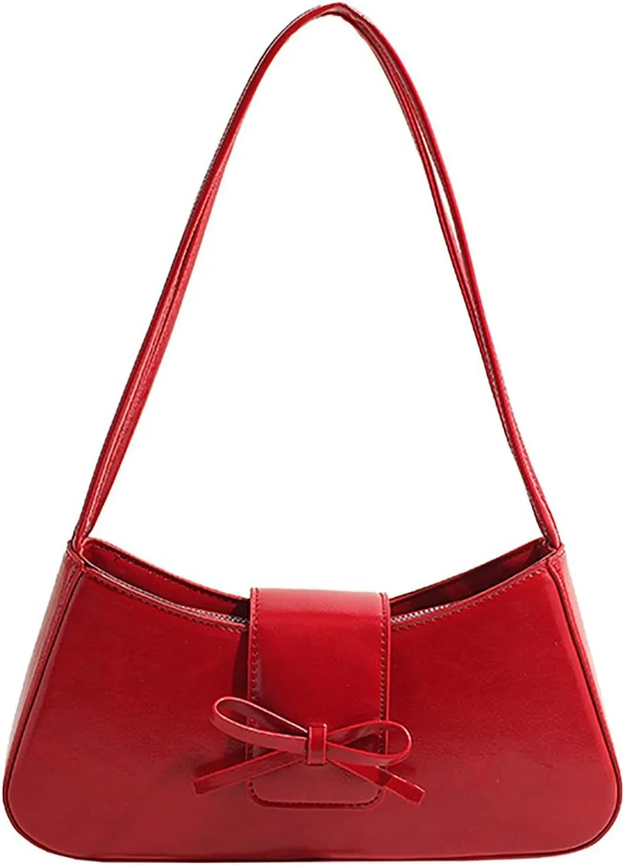 Shoulder Bags for Women,Coquette Bow Purse Trendy Y2K Purse PU Leather Hobo Handbag Cute Bag