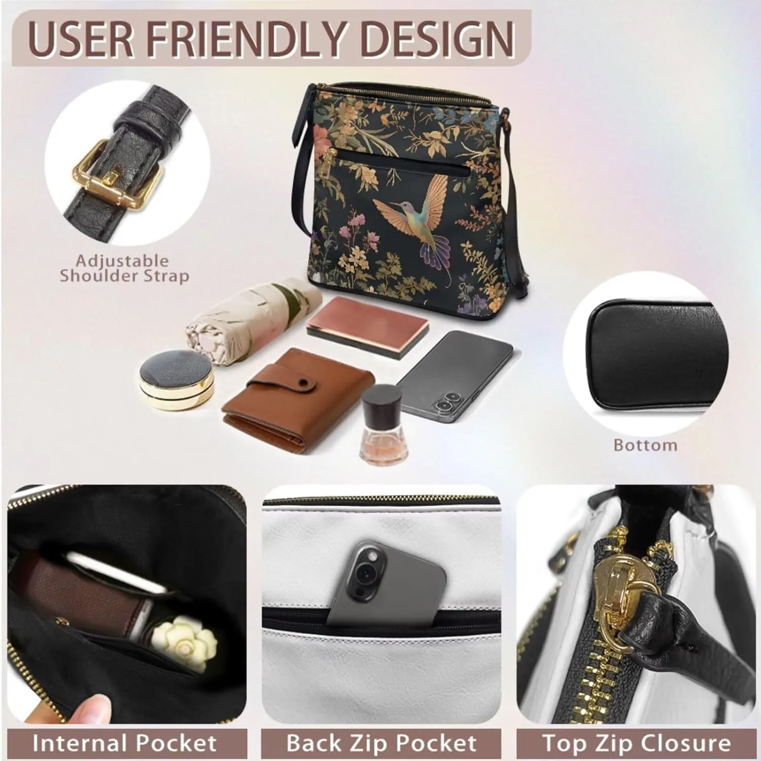 Shoulder Wallet 2Pcs, Leather Shoulder Bags with Belt Wallet Set of 2 Lightweight & Portable for Travel & Shopping