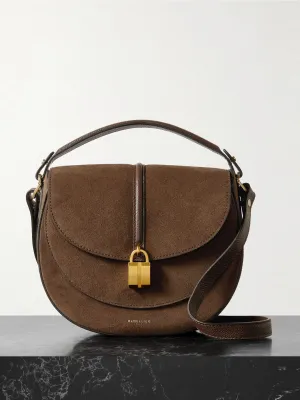 Siena Saddle small leather-trimmed suede shoulder bag