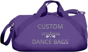 Silver Metallic Custom Dance Bag: Barrel Duffel Bag