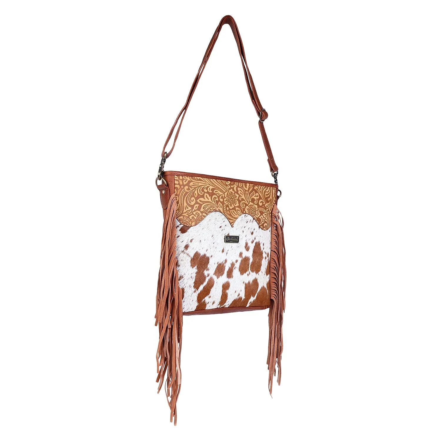 Sixtease's Tawny Treasure Shoulder Bag: Luxurious Leather, Unique Hairon Detail - Carry a Touch of Tawny Elegance Wherever You Go! (SB-7053)