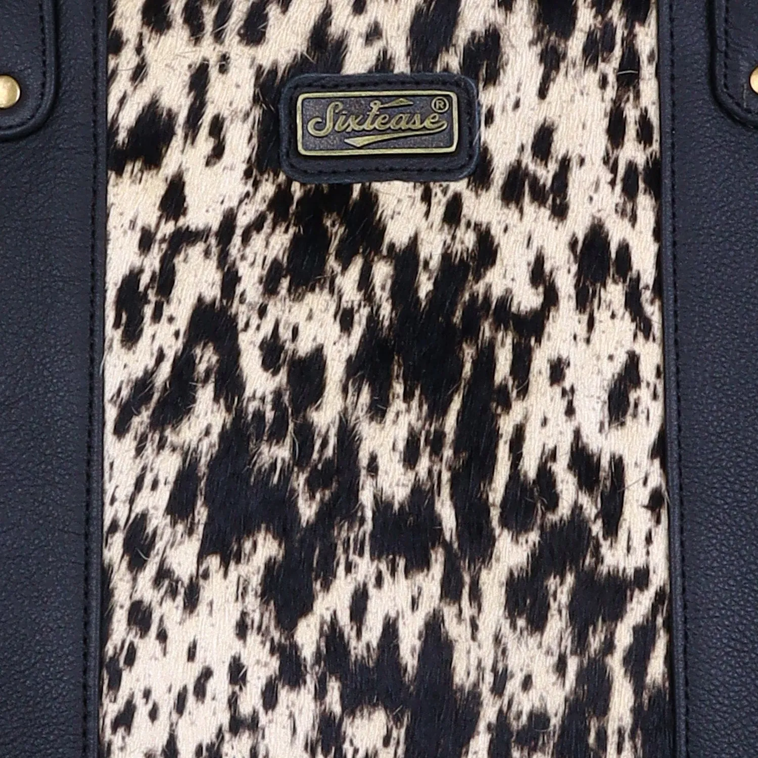 Sixtease's The Monochrome Mao Tote Bag: Sleek Leather, Unique Hair Detail - Make a Statement with Bold, Contemporary Style! (SB-7021)