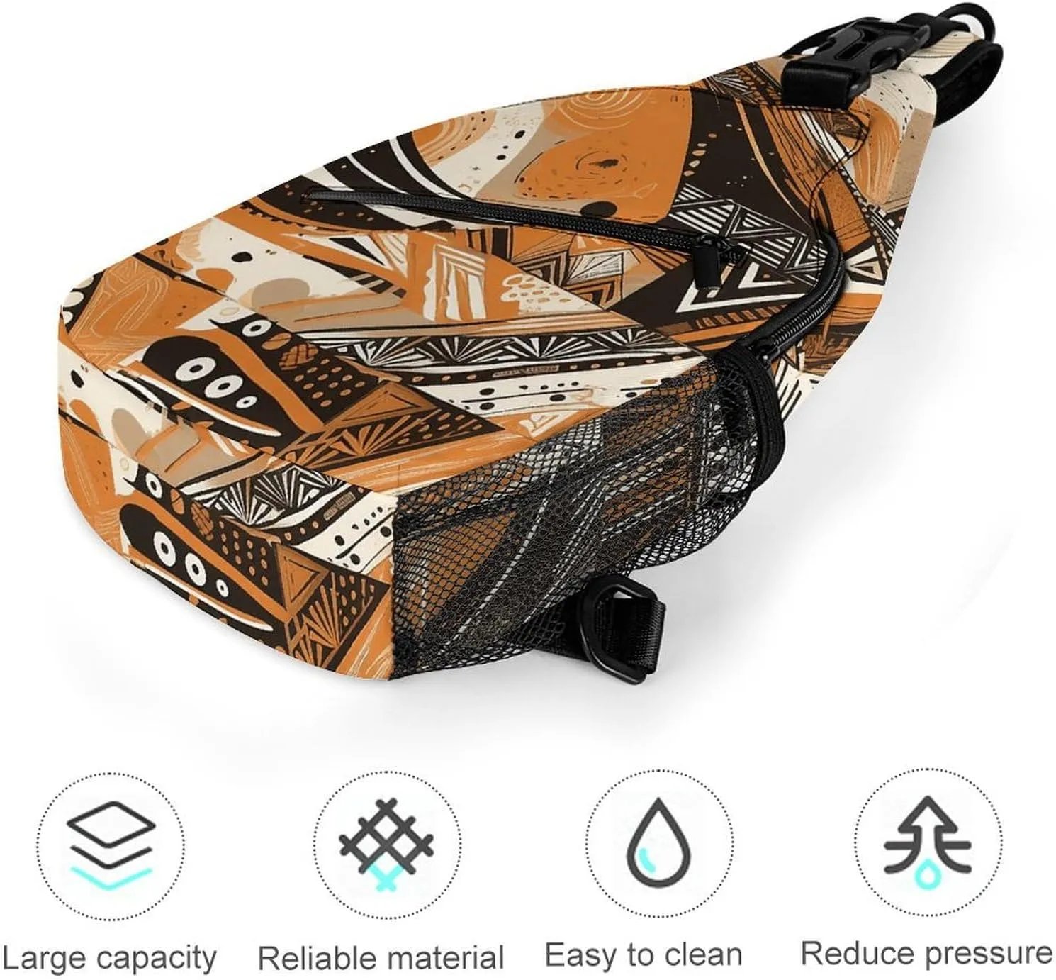 Sling Bag for Women Men Daypack Geometric Shapes Chest Bag Crossbody Backpack for Hiking Travel