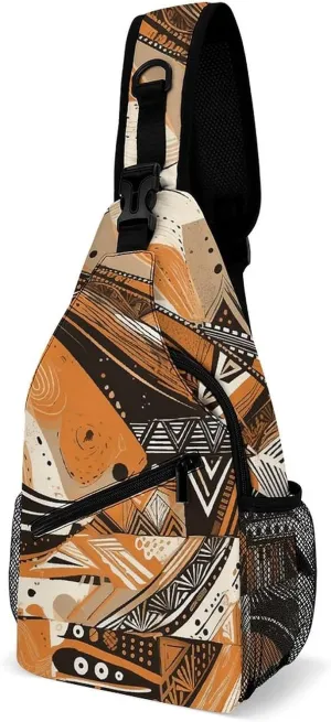 Sling Bag for Women Men Daypack Geometric Shapes Chest Bag Crossbody Backpack for Hiking Travel