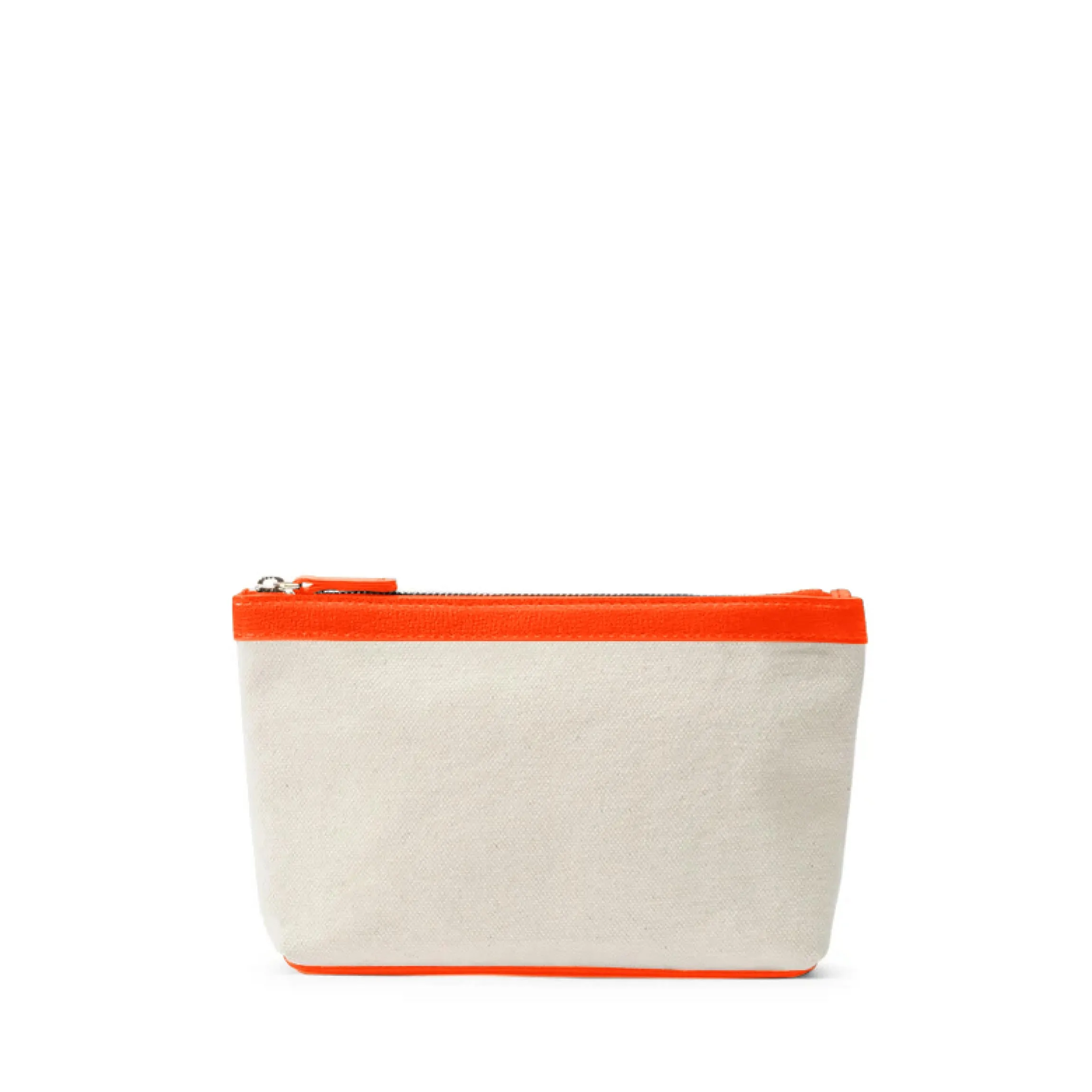 Small Accessories Pouch in Canvas Natural Canvas/Clementine