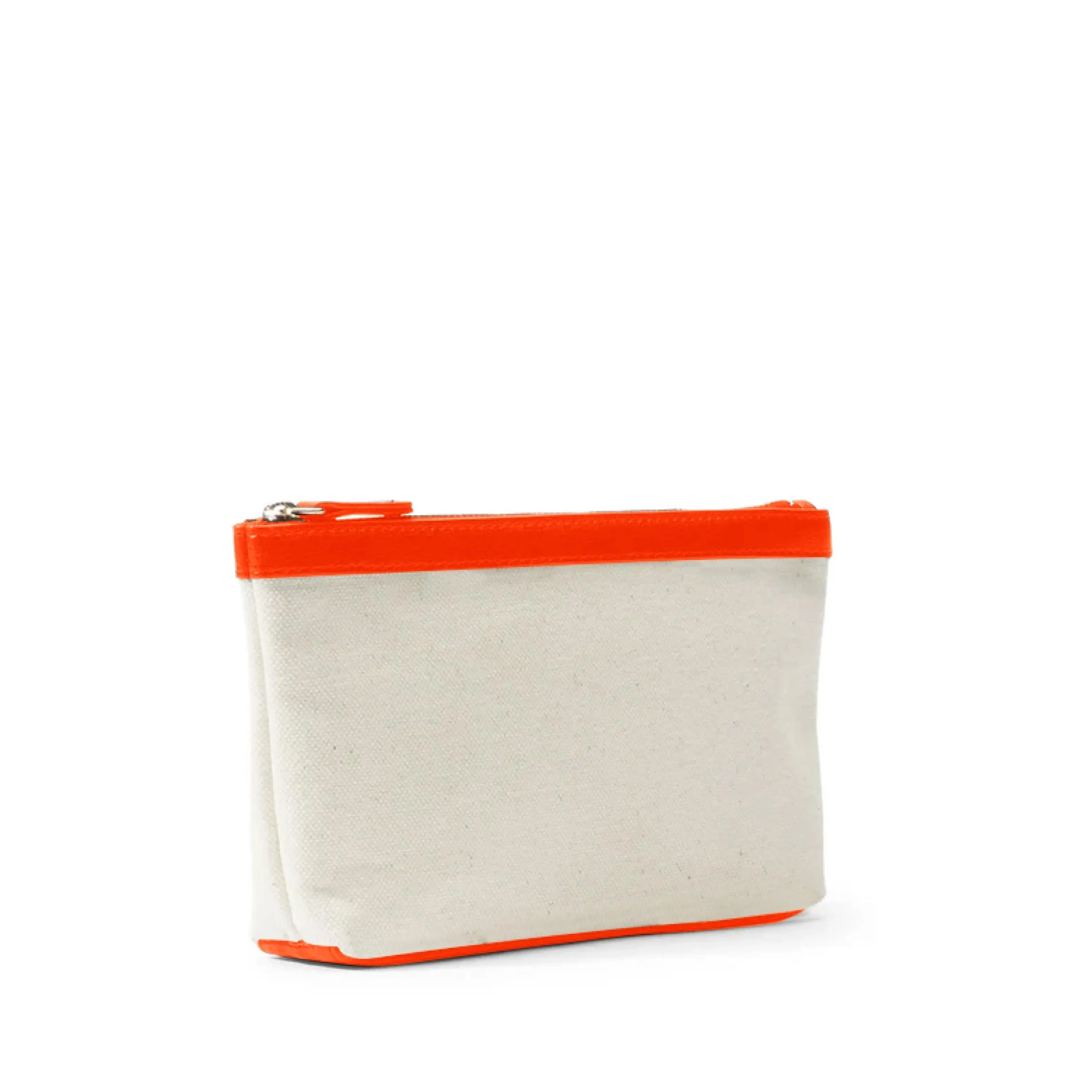 Small Accessories Pouch in Canvas Natural Canvas/Clementine