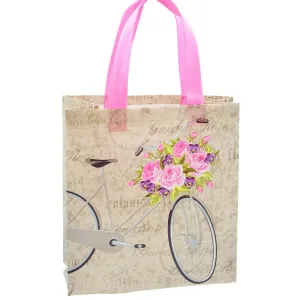 Small Classic Bicycle With Flower Printed PP Non-Woven Bag