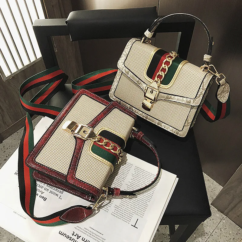 Small Crocodile Print Flap Bags