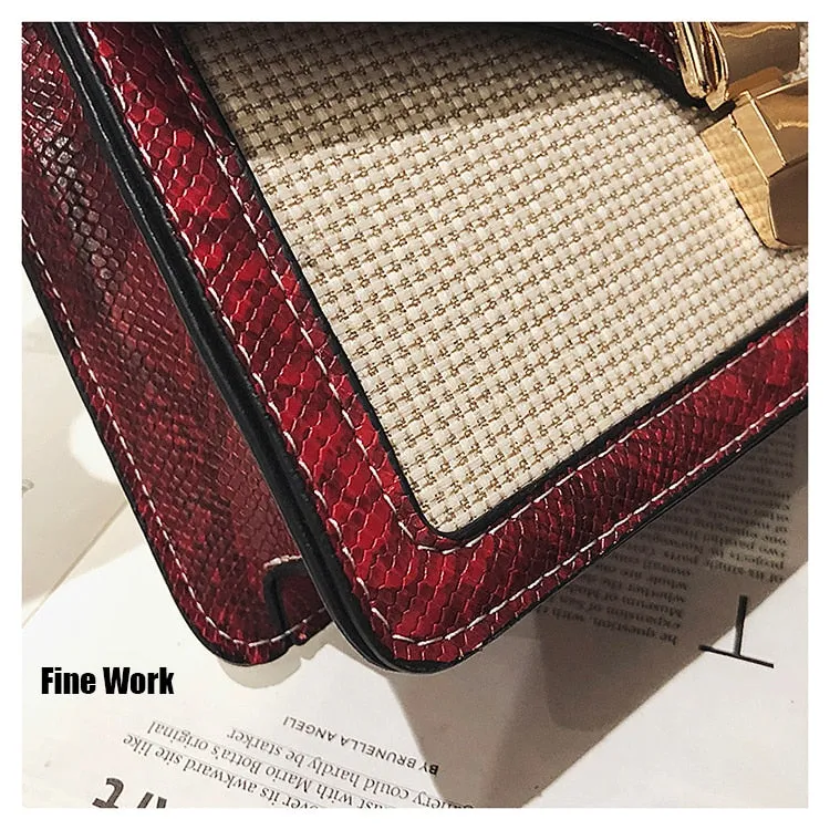 Small Crocodile Print Flap Bags